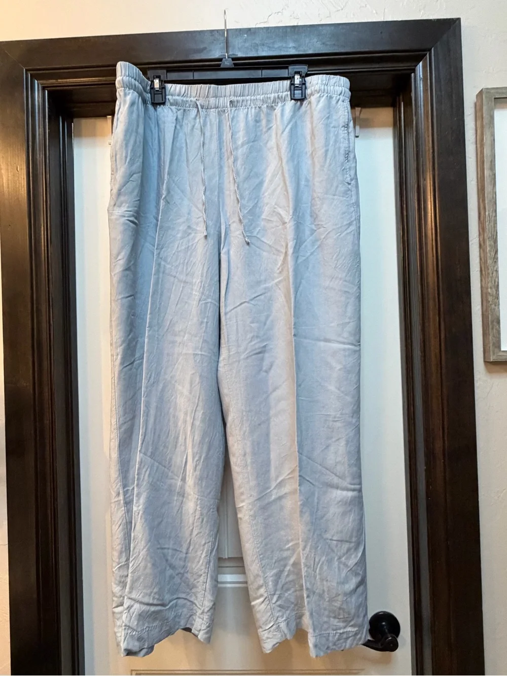 H&M Light Blue Linen-Blend Pants- XL
